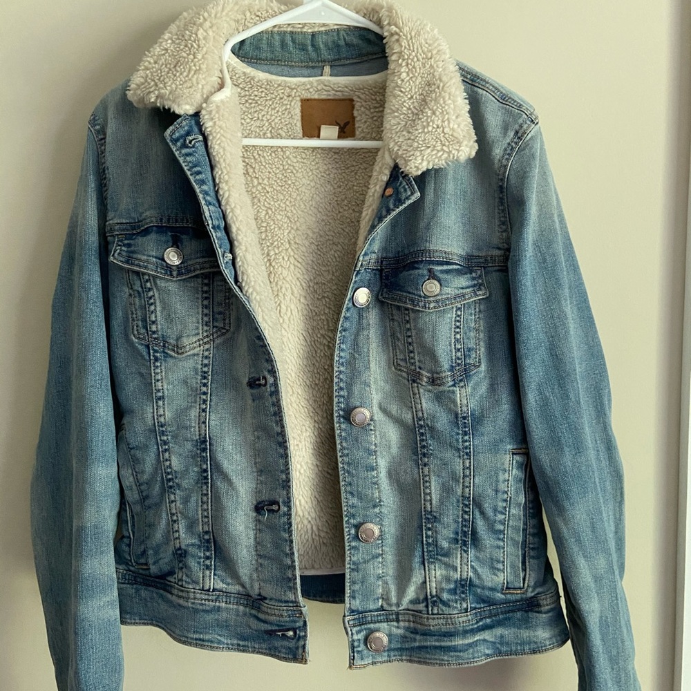 Sherpa lined denim jacket